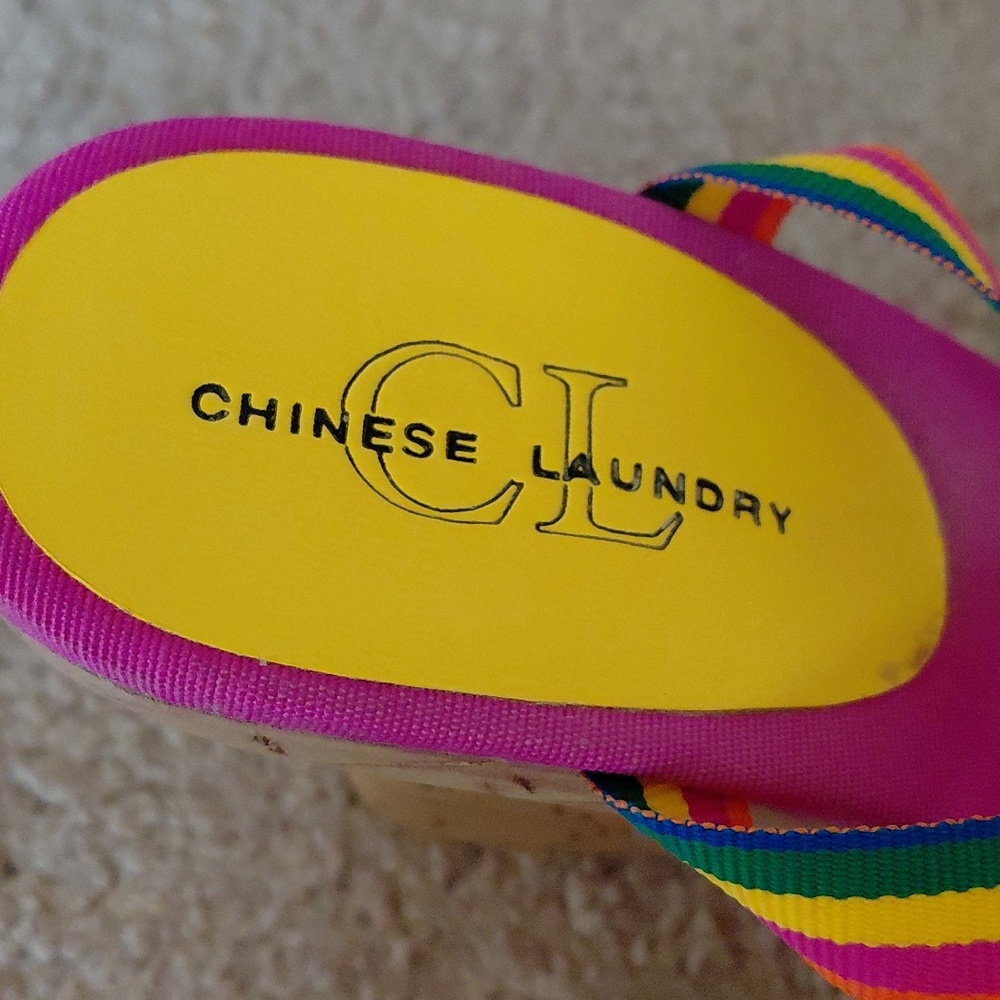 Chinese Laundry Pink Rainbow Wrap Wedges - Picture 5 of 5